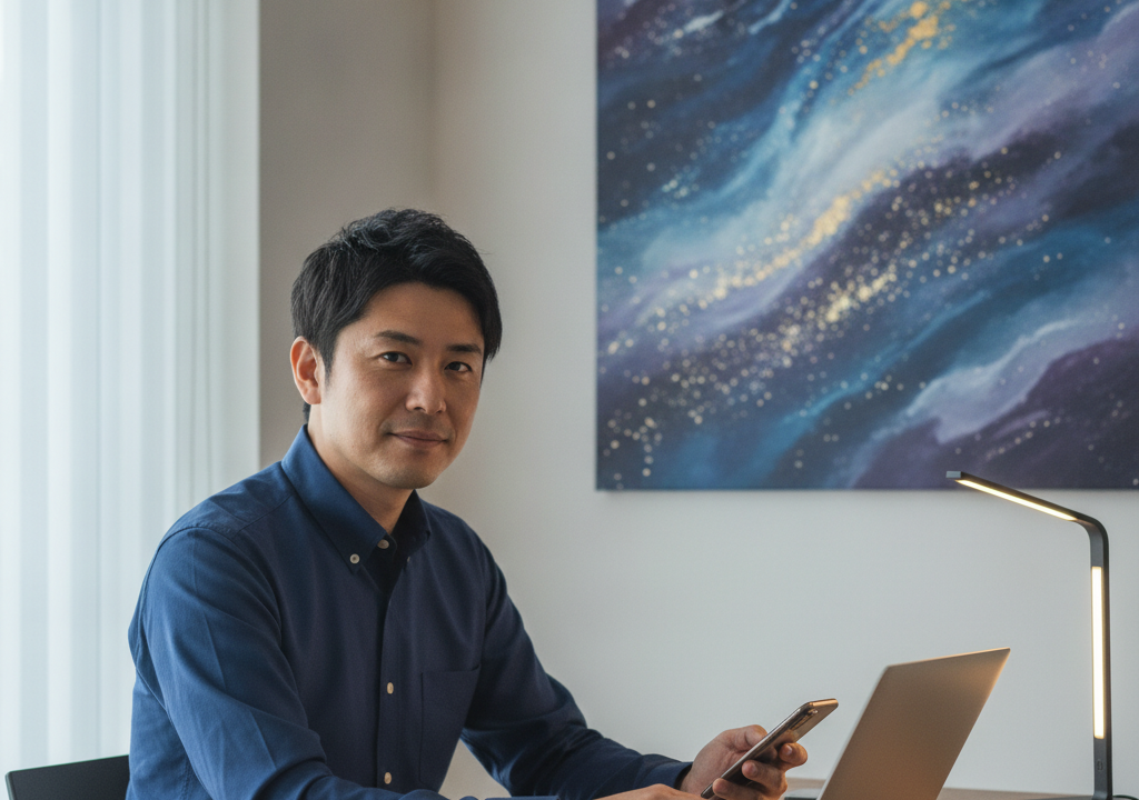 夜空を彩る僕の絵と、PC作業がくれた安定という光🌌🎨